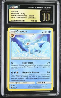 CGC 10 PRISTINE Glaceon SM238 Tag Team Powers Collection Promo Pokemon - Image 1