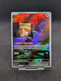 Pokemon Card Skwovet 222/198 Scarlet & Violet Base Holo Art Illustration Rare NM - Image 1