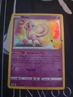 Pokemon TCG Mew 011/025 Holo 25th Anniversary Celebrations - Image 1