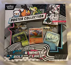 Pokemon TCG Black Bolt & White Flare Poster Collection Box, New & Factory Sealed - Image 1
