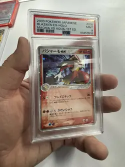 PSA 9 Blaziken ex 018/080 1st Edition Magma Vs Aqua Pokemon Japanese TCG Card - Image 1