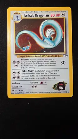 Pokemon Erika's Dragonair Holo Rare Gym Heroes 4/132 Stage 1 80 HP 2000 English - Image 1