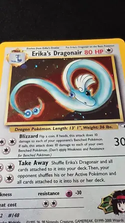Pokemon Erika's Dragonair Holo Rare Gym Heroes 4/132 Stage 1 80 HP 2000 English - Image 4