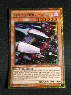 Yugioh Kozmo DOG Fighter PGL3-EN030 1st Edition Gold Secret Rare NM - Image 1
