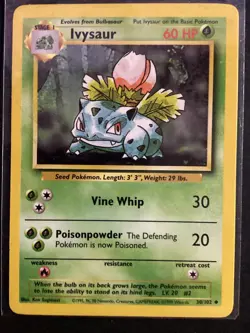 Ivysaur 30/102 Base Set Uncommon 1999 Vintage Pokemon TCG - Image 1