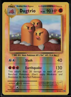 Dugtrio 56/108 Rare Evolutions Pokemon Reverse Holo Near Mint - Image 1