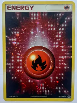 Fire Energy 102/106 EX Emerald Holo Pokemon 2005 - Image 1