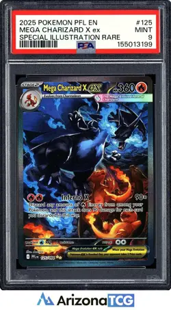 Pokemon 2025 Mega Charizard X ex 125/094 SIR Phantasmal Flames PSA 9 - Image 1