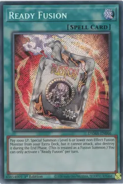 Yugioh DAMA-EN066 - Ready Fusion - Secret Rare - Image 1