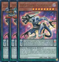 Yugioh! 3x D/D Count Surveyor RA05-EN034 Ultra Rare 1st Ed NM - Image 1