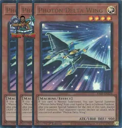 Yugioh! 3x Photon Delta Wing RA05-EN026 Ultra Rare 1st Ed NM - Image 1
