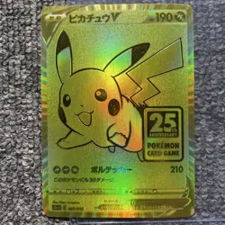 Pokemon Card TCG CCG Golden Pikachu V 25th Anniversary PROMO 005 / 015 S8a-G - Image 1