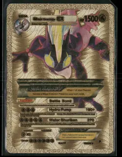 Mega Ash-Greninja EX Gold Foil Toxtricity Fan Art Rare Display Card - Image 1