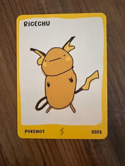 Pokemon parody card Pokenots Dysfunctional passholder Ricechu - Image 1