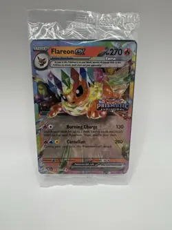 Pokemon TCG Prismatic Evolutions Flareon ex 014/131 Stamped Promo Card NM Sealed - Image 1