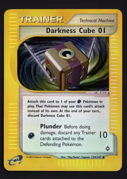 Darkness Cube 01 NM 119/147 - Reverse Holo - Aquapolis - Pokemon 2002 - Image 1