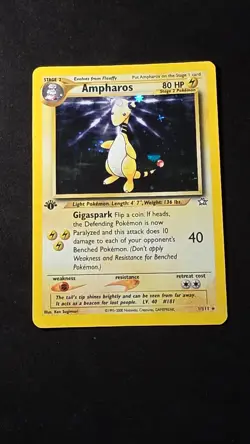 Pokemon TCG Ampharos 1st Edition Neo Genesis 1 Holo Unlimited Holo Rare - Image 1