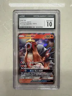 Pokemon Entei GX 2017 Shining Legends 10/73 Holo Nintendo TCG CGC 10 - Image 1