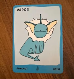 Pokemon parody card Pokenots Dysfunctional passholder Vapor - Image 1