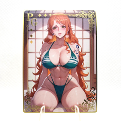 Goddess Story - Nami - One Piece - Gold Metal PG Anime Waifu Card CCG - Image 1