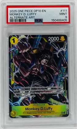 2025 One Piece OP10-Royal Blood Monkey D. Luffy #111 Alt. Art PSA 9 MINT - Image 1
