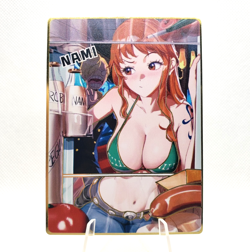 Goddess Story - Nami - One Piece - Gold Metal Anime Waifu Card CCG 2 - Image 1