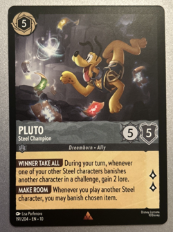 Pluto Steel Champion Whispers in the Well 191/204 Rare Disney Lorcana - Image 1