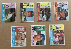 1960 Topps Baseball Card Lot of 6 - Fair Burdette Lepcio Green Korchek Miller - Image 1