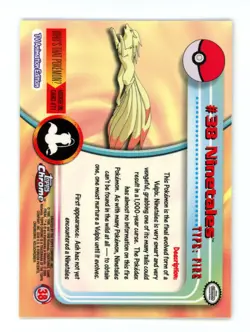 Pokemon Card - Ninetales #38 - Topps Chrome - Image 2