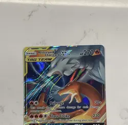 Pokemon Reshiram & Charizard GX 20/214 Holo Card LP/MP Bent Front Clean Back - Image 3