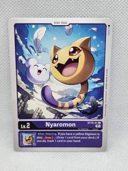 Nyaromon ST10-01 U Digimon CCG | Parallel World Tactician Near Mint Card - Image 1