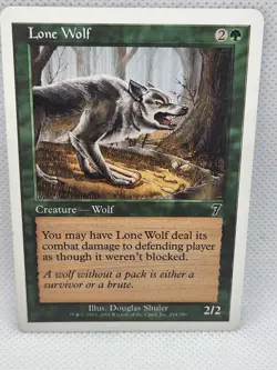 Lone Wolf Creature Card 7th Edition MTG Mythic Relics NM Magic The Gathering - Image 3