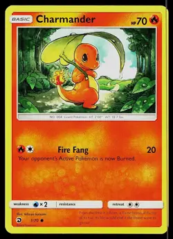 Pokemon Card Dragon Majesty Charmander 1/70 Common - Image 1