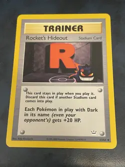 Rocket's Hideout 63/64 Neo Revelation Pokemon Trainer/Stadium Trading Card LP - Image 1