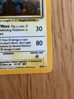 Pokemon TCG Magneton Card 9/102 Base Set Holo Rare Unlimited - Image 3