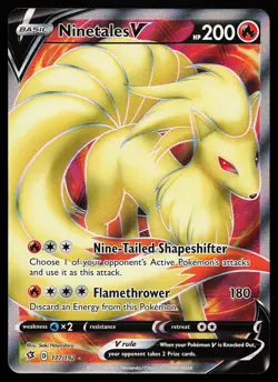Ninetales V 177/192 Ultra Rare Rebel Clash Pokemon Card - Image 1