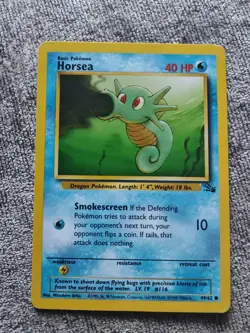 Horsea Pokemon Common Card Fossil Set #49/62 Vintage WOTC 1999 Pokemon TCG LP - Image 1