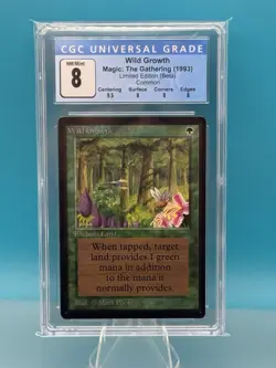 MTG Wild Growth Limited Edition Beta Common CGC 8 - Image 1
