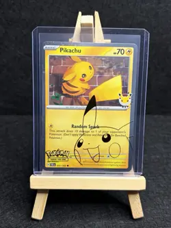 Pikachu 051/162 Pokemon Day 2026 Stamped Promo Cosmos Holo NM + Bonus Sleeve - Image 1