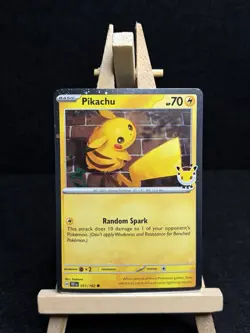 Pikachu 051/162 Pokemon Day 2026 Stamped Promo Cosmos Holo NM + Bonus Sleeve - Image 2