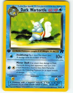 Dark Wartortle - 1st Edition - 46/82 Team Rocket - Pokemon TCG - 2000 - Image 1