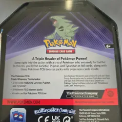 Pokemon TCG: Tyranitar Triple Whammy Collectors Tin - Factory Sealed - Image 3