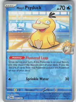 Misty's Psyduck 045/182 Uncommon Destined Rivals Pokemon Reverse Holo Near Mint - Image 1