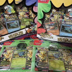 Pokemon TCG Ascended Heroes 2x Deluxe Pin Collection + 2x Two pack Blisters - Image 1