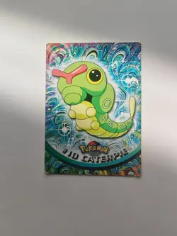 Pokemon TOPPS #10 Caterpie Non-Holo Black Logo MP RARE TV Animation Edition LP - Image 1