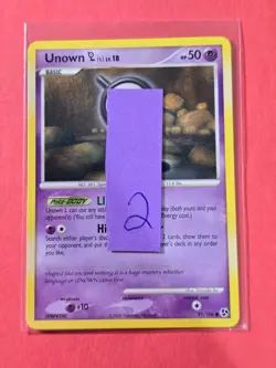 2008 Pokemon Diamond and Pearl Great Encounters #91 Unown L, C, NF/H, cd2 - Image 3