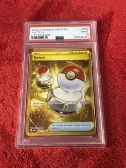 2023 POKEMON 151 MEW EN SWITCH #206 HYPER RARE PSA 9 - Image 1