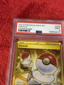 2023 POKEMON 151 MEW EN SWITCH #206 HYPER RARE PSA 9 - Image 3