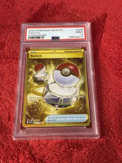 2023 POKEMON 151 MEW EN SWITCH #206 HYPER RARE PSA 9 - Image 5