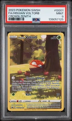 2023 POKEMON SWORD & SHIELD CROWN ZENITH #GG01 FULL ART/HISUIAN VOLTORB PSA 9 - Image 1